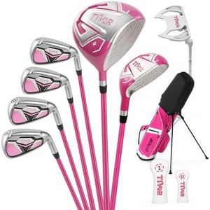 Golf Clubs Set for Women Left Hand Pink 7 Pieces