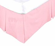 AR'S Easy Care Box Pleated Base Valence Sheets,Plain Dyed Poly cotton,"Fit Over Base" (DOUBLE, BABY PINK)