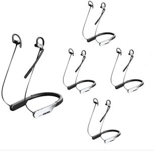 SYNCO Xtalk S5 Wireless Intercom Headset System 250m Full-Duplex 2.4G,10h Runtime AI Noise Cancellation Duel-Mode for Work and Life Neckband Design for Outdoor Sports Gym Wedding (S5/5 PCS)