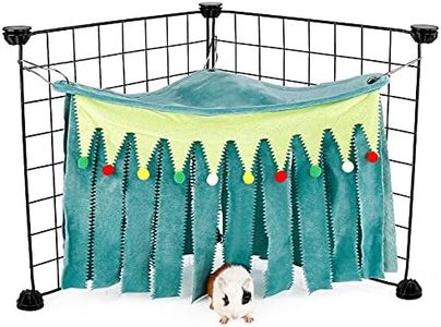 ONEJU Guinea Pig Hideout, Hideout for Guinea Pig, Guinea Pig Hideouts, Guinea Pig Cage Accessories for Guinea Pig, Bunny, Hamster, Chinchilla, Rabbit Without Metal Fences - Green