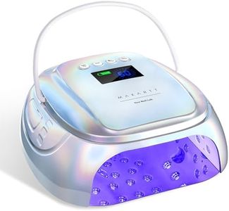 Makartt UV Nail Lamp – 30W Fast Curing UV Light with Handle Rechargeable Cordless Nail Dryer for Gel Nail Polish with 45 Beads Dual Lights 4 Timers LCD Smart Sensor for Nail Art Design(Plating Silver)