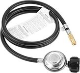 Lemfema 6 Feet Propane Regulator and Hose with Adapter, Replacement for Blackstone 17” and 22” Table Top Grill, Replacement Parts Connect to Large Propane Tank