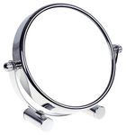 HIMRY Free Standing Small Platform Shaving/Make Up Mirror, 6 Inch 10x Magnification, Two-Sided Swivel Mirror Chrome finish Cosmetic Mirror, Stand Table Mirror, for Home and Travel, KXD3142-10x