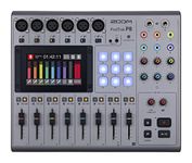 Zoom P8 PodTrak Recorder, Mixing Studio and USB-Interface for professional podcast recordings, 13-track, 6x XLR, phantom power, colour LCD touchscreen, silver