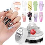 MIZHSE 30g Clear Solid Builder Nail Gel, 4 in 1 Nail Extension Gel UV Nail Glue for Acrylic Nails Rhinestones Gel 3D Nail Sculpture Gel for Mothers Day Hard Gel for Nails UV/LED Nail Lamp Required