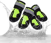 KUTKUT Dog Rain Boots Waterproof Dog Shoes with Reflective Rugged Anti-Slip Sole and Skid-Proof, Dog Shoes for Hot Pavement, Heat Resistant Dog Booties for Medium Large Dogs (Green: Size: 6)