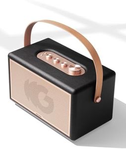 Giocanto Portable Bluetooth Speaker, Wireless Vintage Style with Subwoofer, Leather Strap Handle, Blue