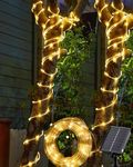 Tacobey Solar Christmas Rope Lights Outdoor - 32.8Ft 100 LED Solar String Lights Tube Lights, 8 Modes Waterproof Solar Powered Fairy Lights for Garden Outdoor Deco - Warm White