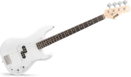 MAX Full-Size Bass Guitar Pack – White Electric Guitar Set