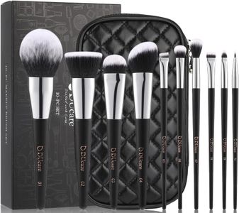 DUcare Makeup Brushes with bag, 10Pcs Premium Synthetic Kabuki Makeup Brush Set