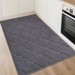 COSY HOMEER Kitchen Rugs 32"x48" Non-Slip Washable Kitchen Mats for Floor Absorbent Kitchen Carpet Soft Rugs for Kitchen,Sink Mat,Entrance,Area Rug,Dark Grey