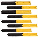 LADWA 16 Piece, 8 Mtrs Rubber Rumblers Safety Speed Breaker in Black & Yellow Color for High Visibility - (8 Yellow & 8 Black)