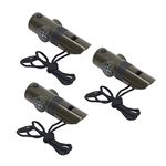 3PCS Outdoor Survival Whistle，7 in 1 Multi Functional Emergency Tool with LED Light, Thermometer, Compass