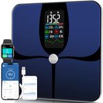 Lepulse Smart Scale for Body Weight Body Fat, Large Display Balance Poids with Trend, High Accurate Smart Weight Scale Body Analyzer, 22 Body Composition Scale with BMI Heart Rate with App, Black