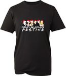 Could I Be Anymore Festive Friends Inspired Merry Christmas T Shirt Santa T.V Show Gift for GF/BF Gift for Friends Birthday Xmas Unisex Adult Kids Top (Black, M)