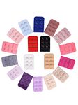 eBoot 18 Pieces Bra Strap Extender Bra Extension Straps, 3 Row 2 Hook, 18 Color, Rose Red, Pink, Blue, Purple, Red, White, Black, Skin Color, Light Pink, Light Purple, 2 x 1.3 inches