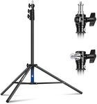 NEEWER 7.2ft/220cm Air Cushioned Light Stand, Heavy Duty Metal Tripod Stand for Ring Lights Photography Lights with 1/4” to 3/8” Screw Adapter and 3-Way Interfaces, Load Capacity: 4.4lb/2kg, ST-220AC