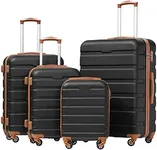 Coolife Luggage 4 Piece Set Suitcase Spinner Hardshell Lightweight TSA Lock