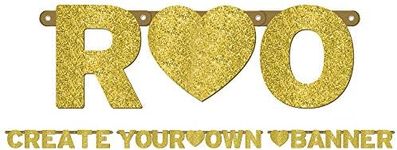 Customisable Letter Banner - Gold Glitter