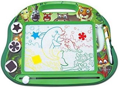 Lexibook- Ardoise Magique Multicolore Animaux, Jouet Artistique et créatif pour Filles et garçons, Magnétique avec Stylet et tampons pour Dessiner, Vert, CRANX550 3 plus ans