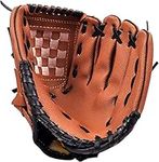 Senlunek Baseball Glove, Softball Mitt Left Hand Glove, Men's Adult and Youth Baseball Glove,for Practicing, Training, Team Game Competition Training,Gift (Brown, 11.5 inch)