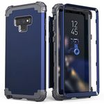 Galaxy Note 9 Case, Note 9 Case Blue for Men, IDweel 3 in 1 Shockproof Slim Hybrid Heavy Duty Protection Hard PC Cover Soft Silicone Rugged Bumper Full Body Case for Samsung Galaxy Note 9, Blue