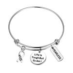 Depression Awareness Recovery Gift Life is Tough But So Am I Keychain Prevention Awareness Mental Health Awareness Jewelry Inspirational Gifts for Family Best Friend (So Am I-bracelet)