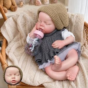 Gileutay 20 inch Full Body Silicone Baby Doll Girl Realistic Sleeping Reborn Newborn Babies that Can Open Mouth Handmade Toy