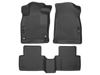 Husky Liners Weatherbeater Floor Mats | Fits 2016-2021 Honda Civic Coupe/Sedan & Honda Insight; 2017-2021 Honda Civic Hatchback | Front & 2nd Row, 3-pc Black - 98461