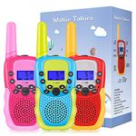 Selieve 3 Pack Walkie Talkies for Kids, 22 Channels 2 Way Radio Toy with Backlit LCD Flashlight, 3 Miles Range for Outside Adventures, Camping, Hiking, STEM Toys for 3-12 Years Old Boys or Girls