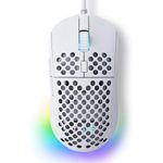 TMKB Falcon M1SE Ultralight Honeycomb Gaming Mouse, High-Precision 12800DPI Optical Sensor, 6 Programmable Buttons, Customizable RGB, Drag-Free Paracord, Ergonomic Wired Gaming Mouse - Matte White