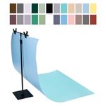 Ohiyoo Photography Backdrops 22 x 34 in Small Product Background 12 Pcs 24 Patterns Flat Lay Backdrop Photography Backgrounds with Stand Tabletop Photo Shoot for Food Jewelry Cosmetics (Solid Color)