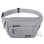 CXWMZY Waist Pack Bag Fanny Pack for Men&Women Hip Bum Bag with Large Capacity Waterproof Adjustable Strap Suitable for Outdoors Workout Traveling Casual Running Hiking Cycling Dog Walking Fishing (Bright Gray)