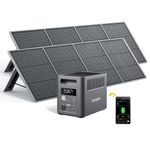 AFERIY Portable 1800W Power Generator with 2 200W Solar Panel, 1024Wh LiFePO4 Batteries, 220V-240V AC Outputs, Foldable Solar Panel with USB Ports, IP65, for Camping/Home/Household Use
