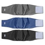 Teamoy 3pcs Reusable Wrap Diapers for Male Dogs, Washable Puppy Belly Band (XL, 25"-29" Waist, Black+ Gray+ Blue)