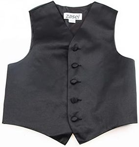 Black Boys Junior Vest Adjustable Waistcoat Age: 13-14 Suit Vest