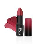 Staze 9To9 Love Tri-Angle 3 In 1 Matte Lipstick |3 Unique Shades In 1 | Transfer-Proof | 12 H Longstay | Non Drying Formula With Intense Color Payoff | 01 Brick Pink | 3.8 G