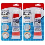 Waterproof Silicone Sealant Clear 70Gm Easy to Apply Ideal for Small Job Kitchen and Bathroom | General Purpose Silicone Sealant Pack of 2
