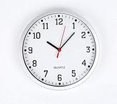 REAL ACCESSORIES Stylish Wall Clock for Office, School, Home, Kitchen, Living Room Wall Clock 9 Inch SILVER FRAME