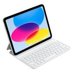 HOU Keyboard Case for iPad 10th Generation 10.9“ 2022, iPad 10th Generation Case with Keyboard, Smart Keyboard Folio, Ultra Slim, Magnetic Charging, Bluetooth, White