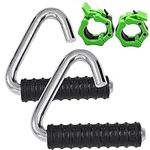 KINGLOTUS Barbell Clamps&Handle Fitness Trainer for Barbell, Dumbbell, Chin-up, Back Pull, Chest Press & Glute Exercises Upgrated Pull Up Assistance Resistance Bands Handles