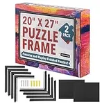[2 Pack] Puzzle Frame Kit to Display Your Puzzles - Easy to Assemble Frames for Puzzles - Puzzle Mounting Kit w/Black Jigsaw Puzzle Frames & Screws - Puzzle Picture Frames - Puzzle Frame 20x27