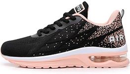 M MAGPER Women Air Running Sneakers Lightweight Walking Athletic Gym Sports Tennis Shoes, Peachblack, 8