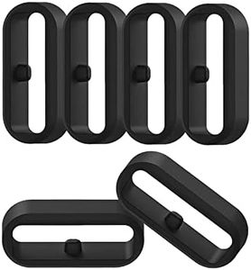 Replacement Fastener Ring Compatible with Garmin Forerunner 245/ 645/Vivoactive 3/Venu/Venu2/Venu Sq/Vivomove/Vivomove HR/Vivomove 3/Fenix 6S 5S (Pack of 6 / Pack of 11) Silicone Connector Security Loop Smart Watch,Black