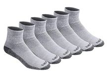 Dickies Men's Dri-Tech Moisture Control Quarter Socks Multi-Pack, Grey (6 Pairs), Shoe Size: 6-12