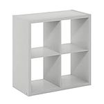 Furinno Cubicle Open Back Decorative Cube Storage Organizer, 4, Light Grey