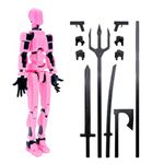 (Assembly Completed) T13 Action Figure Set, 3D Printed Toys Robo 13 Action Figure,Dummy 13 Titan 13 Action Figure (Pink)