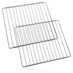 SPARES2GO Extendable Width Stainless Steel Shelf compatible with Miele Oven Cooker (Pack of 2, 310 x 345-565mm)