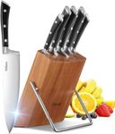 Yabano Knife Set, German Stainless Steel Small Kitchen Knife Block Set 6 Piece