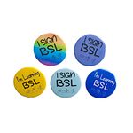 I Sign BSL Pin Button Badge, I'm Learning British Sign Language Badges, Designed for Deaf & Hard Of Hearing People, BSL Aware, Deaf Awareness